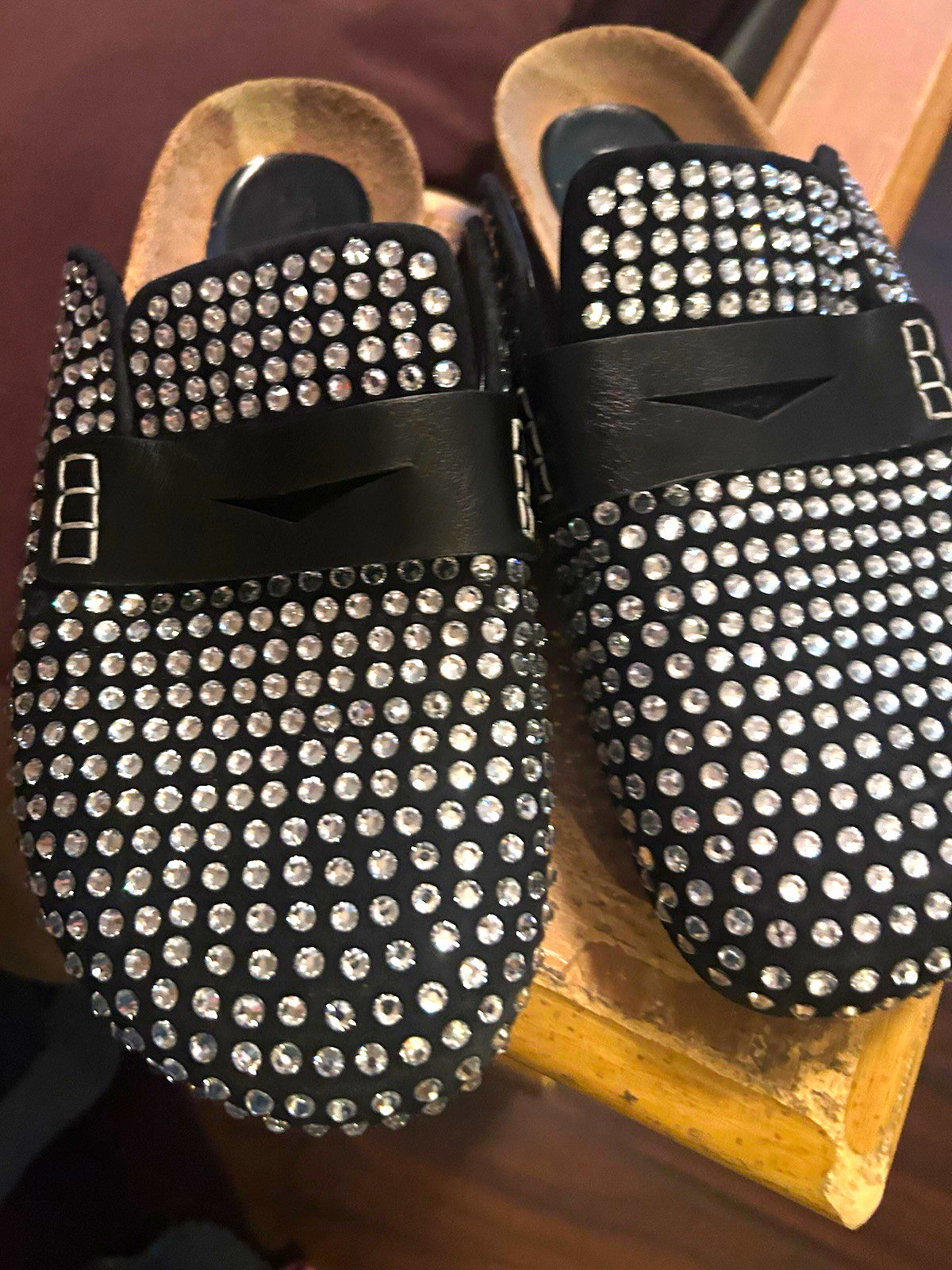 JW Anderson Women’s Black Rhinestone Slip-On Closed Toe Flats