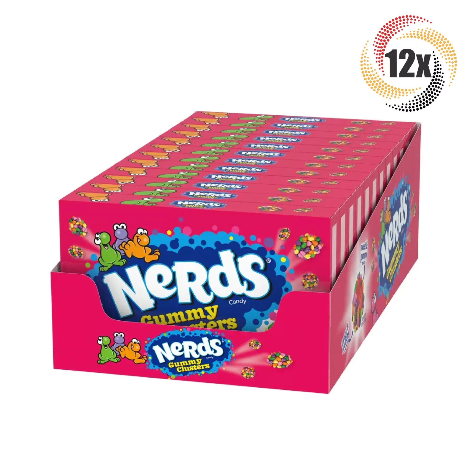 Full Box 12x Packs Nerds Gummy Clusters Sweet & Tangy Crunchy Gummy Candy 3oz Full Box 12x Packs Nerds Gummy Clusters Sweet & Tangy Crunchy Gummy Candy 3oz