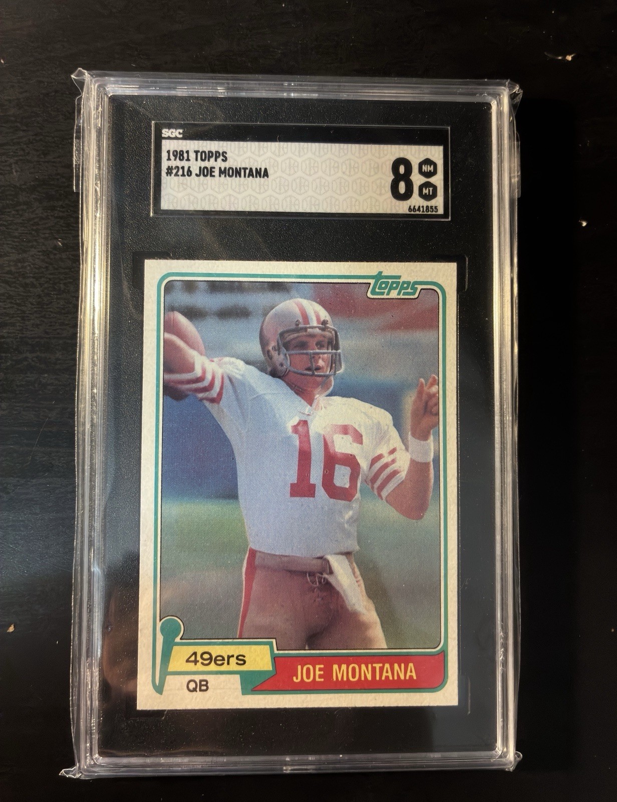 SGC 8 Topps 1981 Joe Montana Rookie Card #216 Base Set San Francisco 49ers SGC 8 Topps 1981 Joe Montana Rookie Card #216 Base Set San Francisco 49ers
