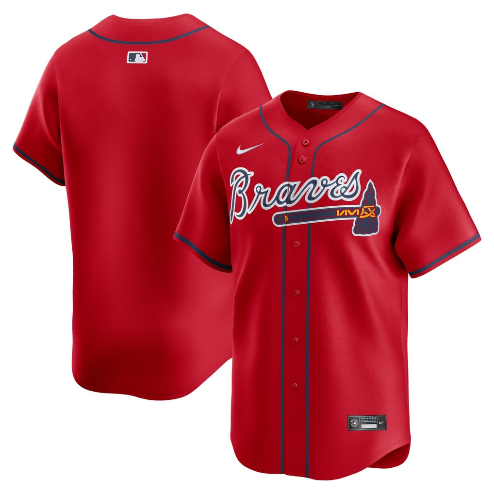 SO HOT BRO  Men\'s Atlanta Braves Red/White Jersey No Name For Fan Gift All Size