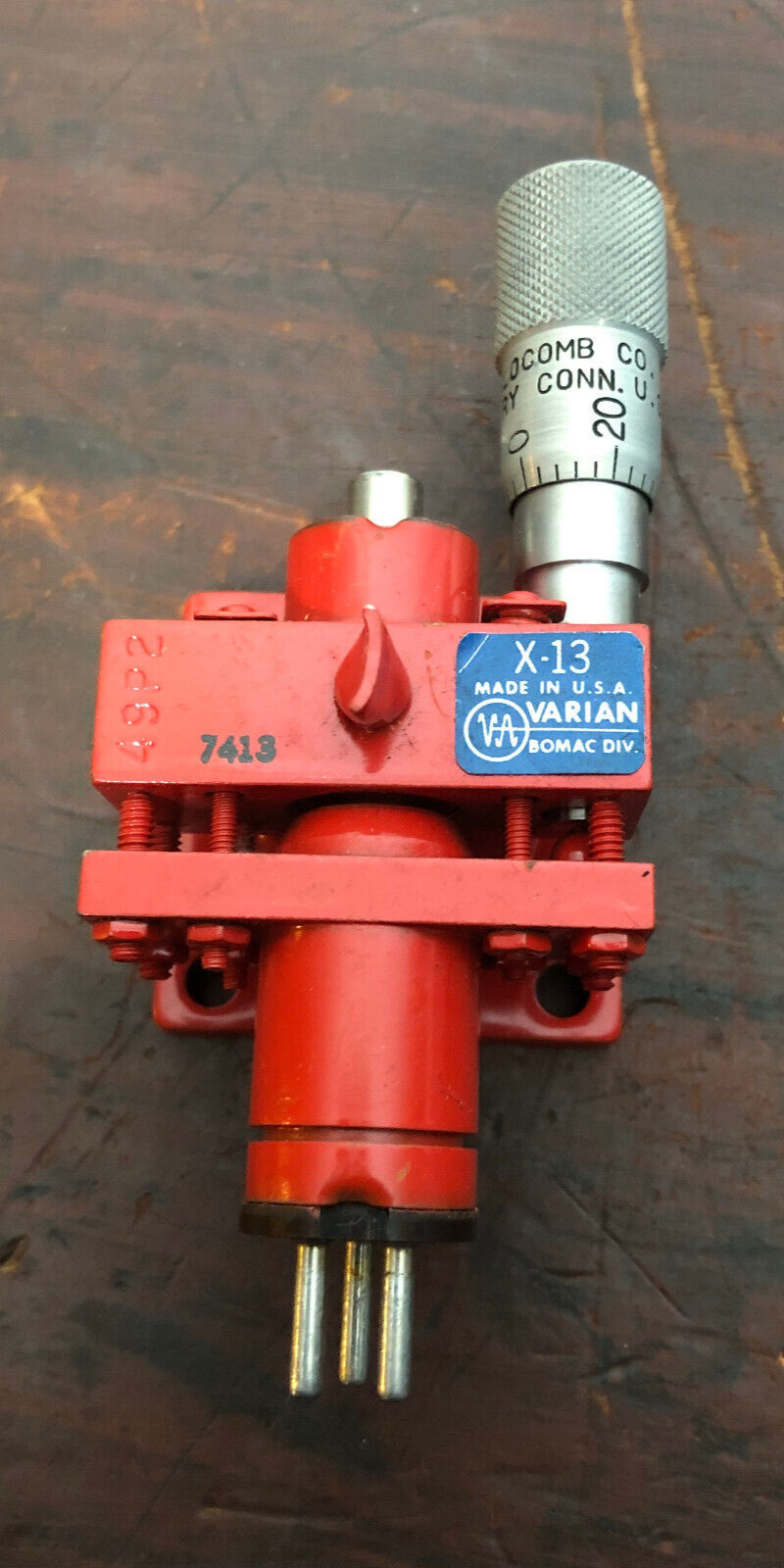 NOS Varian X-13 Micrometer Tuned Reflex Klystron Microwave Tube / Power Source