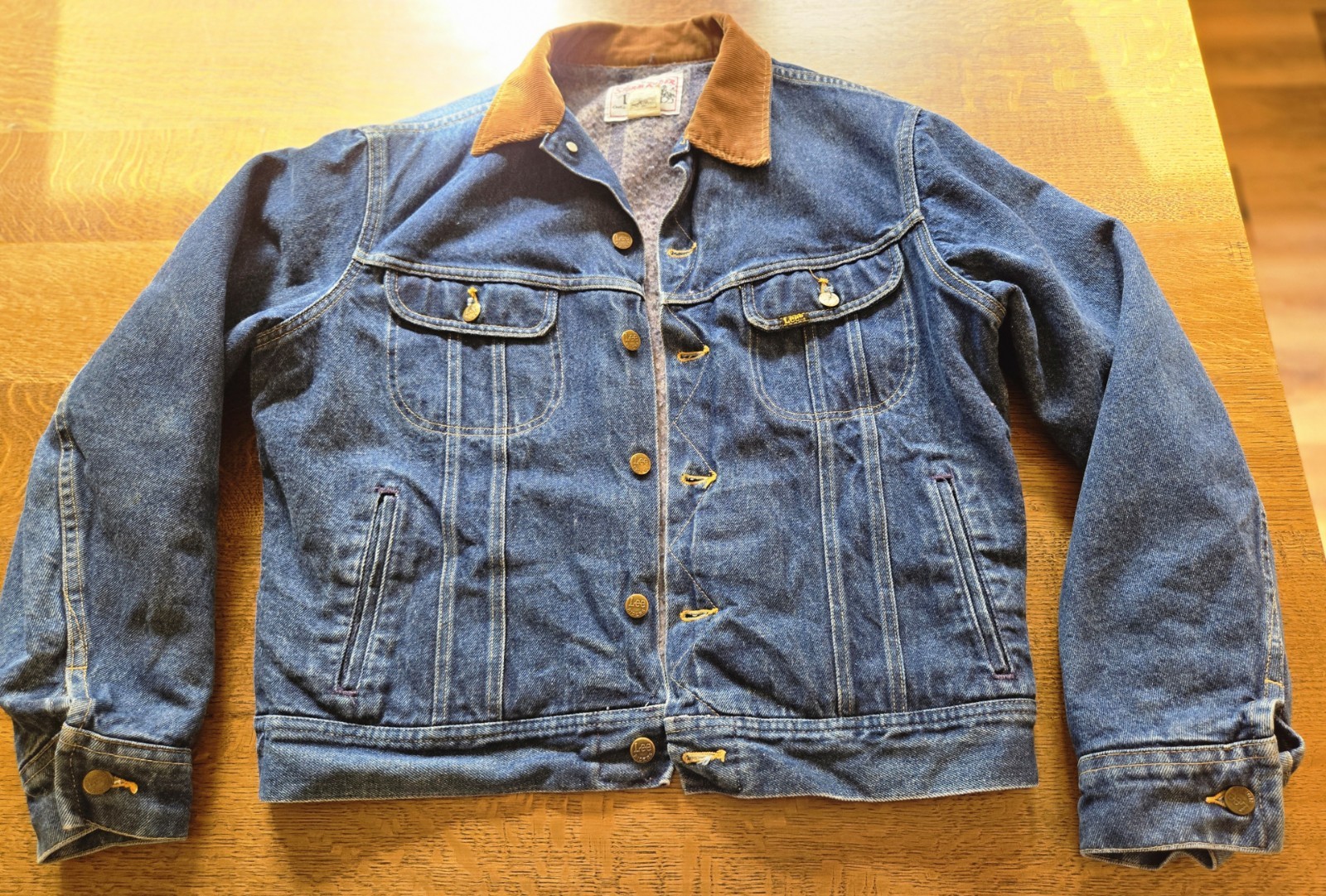 Lee Storm Rider Blanket Lined Denim Jacket 44L True Vintage Union Made Western