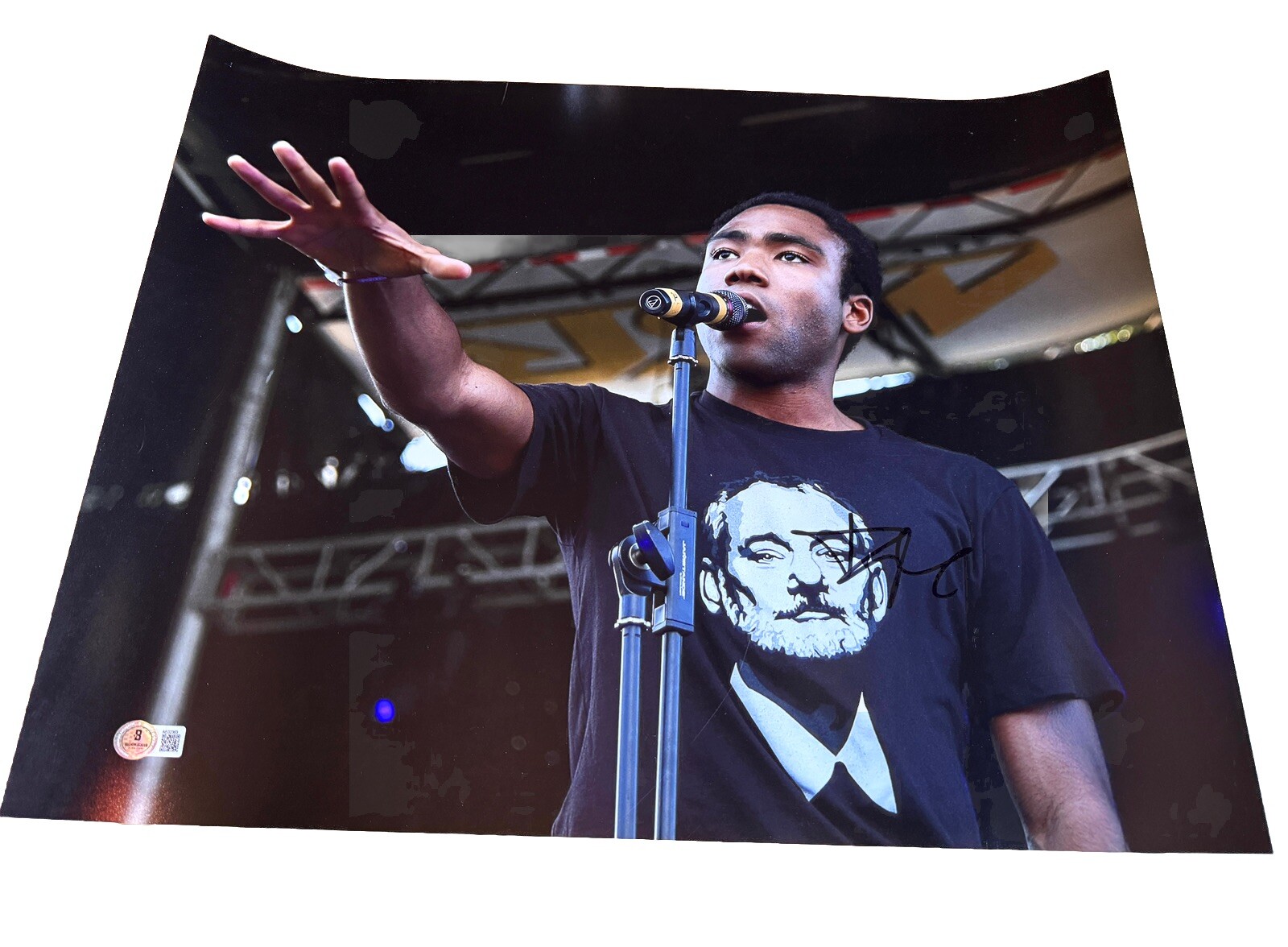 DONALD GLOVER SIGNED VINTAGE CHILDISH GAMBINO 16X20 PHOTO AUTOGRAPH BAS COA