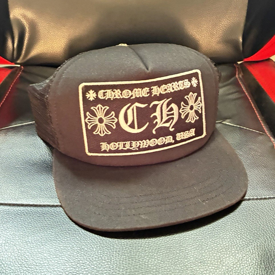 Black Chrome Hearts  Hollywood Trucker Adjustable  Hat