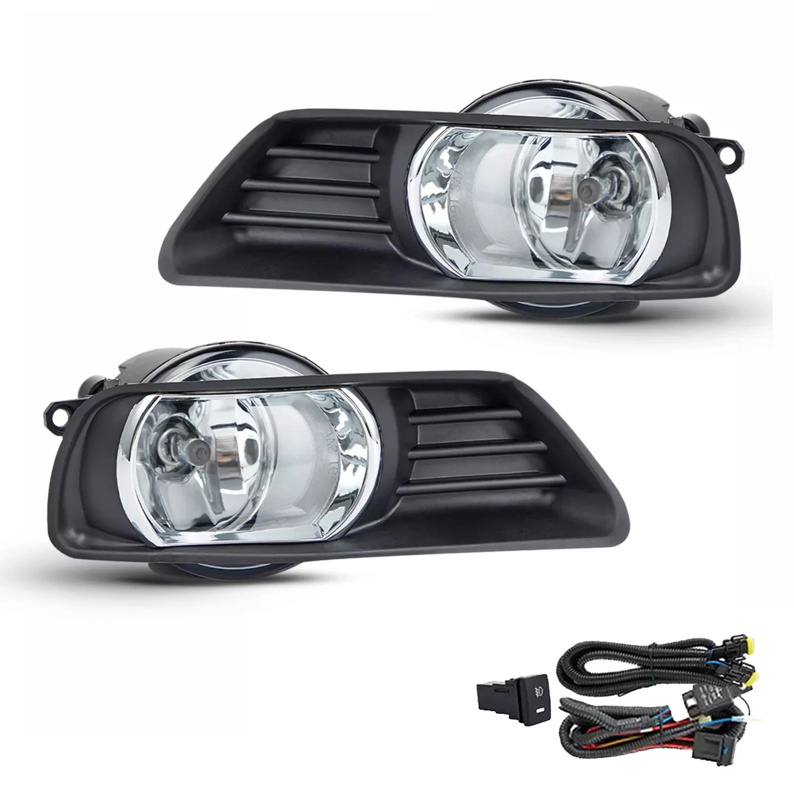 Fit 2007-2009 Toyota Camry Clear Front Bumper Fog Lights Lamps Left Right Set