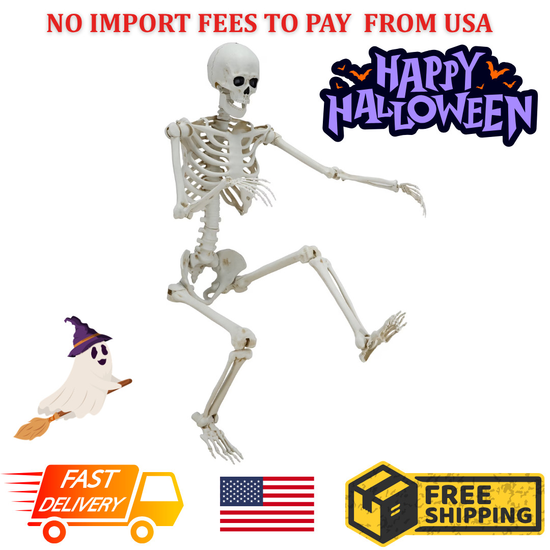 Hanging Posable Skeleton Decoration, White, 5\', Halloween by Way To Celebrate Hanging Posable Skeleton Decoration, White, 5\', Halloween by Way To Celebrate