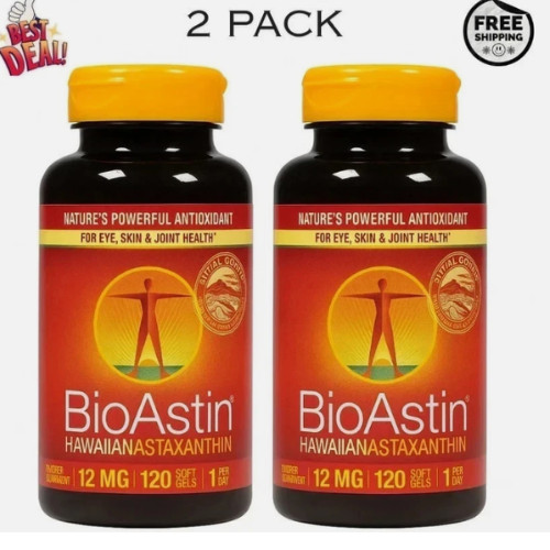BioAstin Hawaiian Astaxanthin 12 mg – 120 Softgels | Exp 10/2027 (2 Pack) BioAstin Hawaiian Astaxanthin 12 mg – 120 Softgels | Exp 10/2027 (2 Pack)