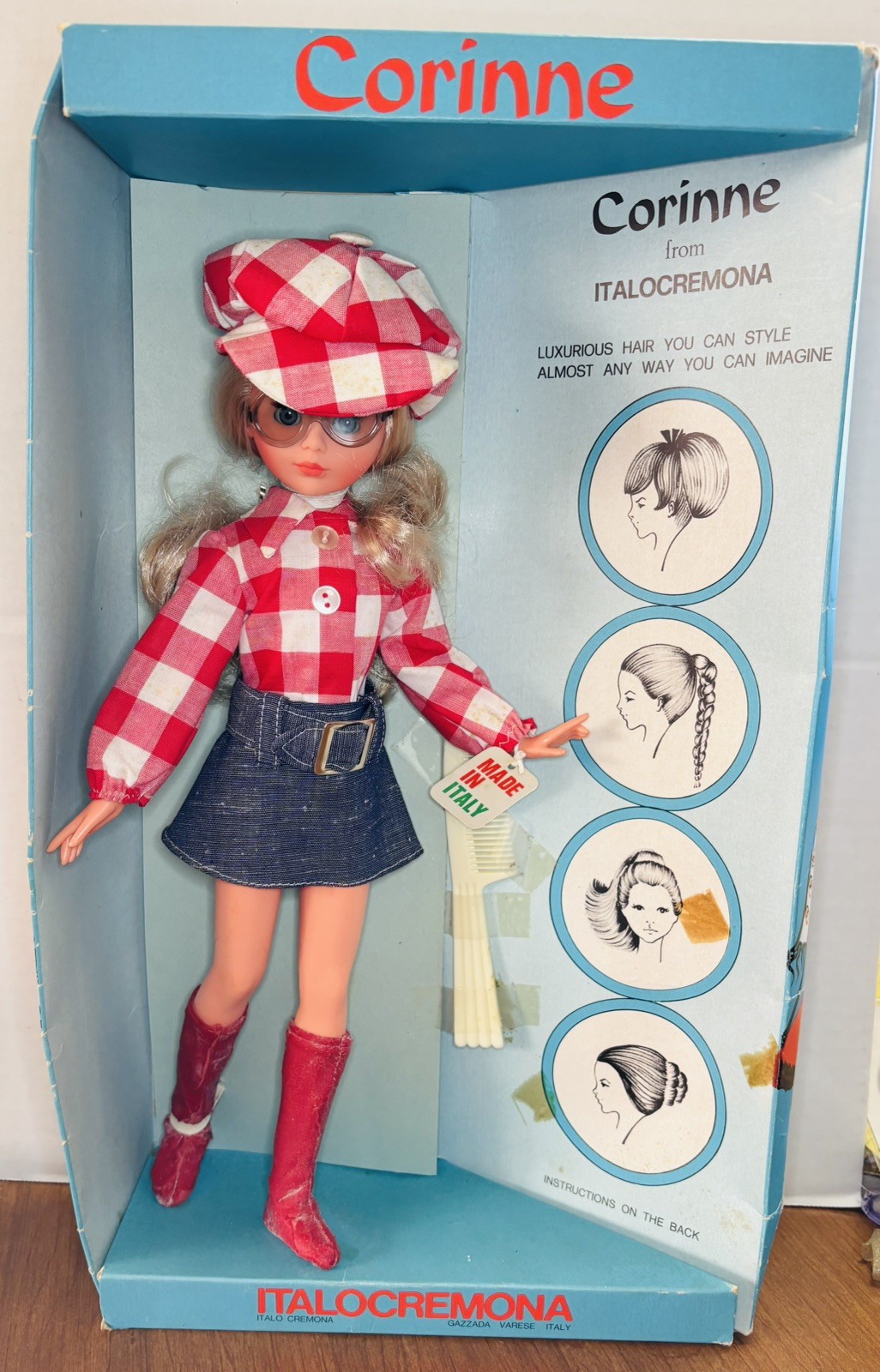 Boxed  Vintage/MOD Italocremona 15” Silvery Blonde Corinne Doll , Fashion