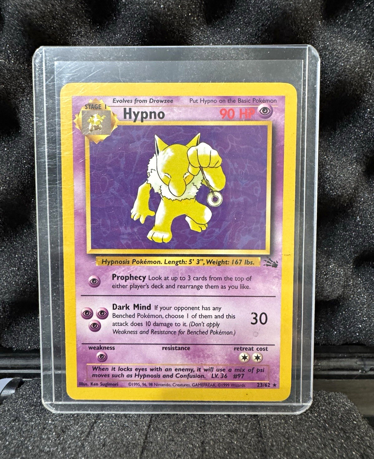 Pokemon TCG Hypno 23/62 Fossil 1999 Unlimited Rare English 90HP Pokemon TCG Hypno 23/62 Fossil 1999 Unlimited Rare English 90HP