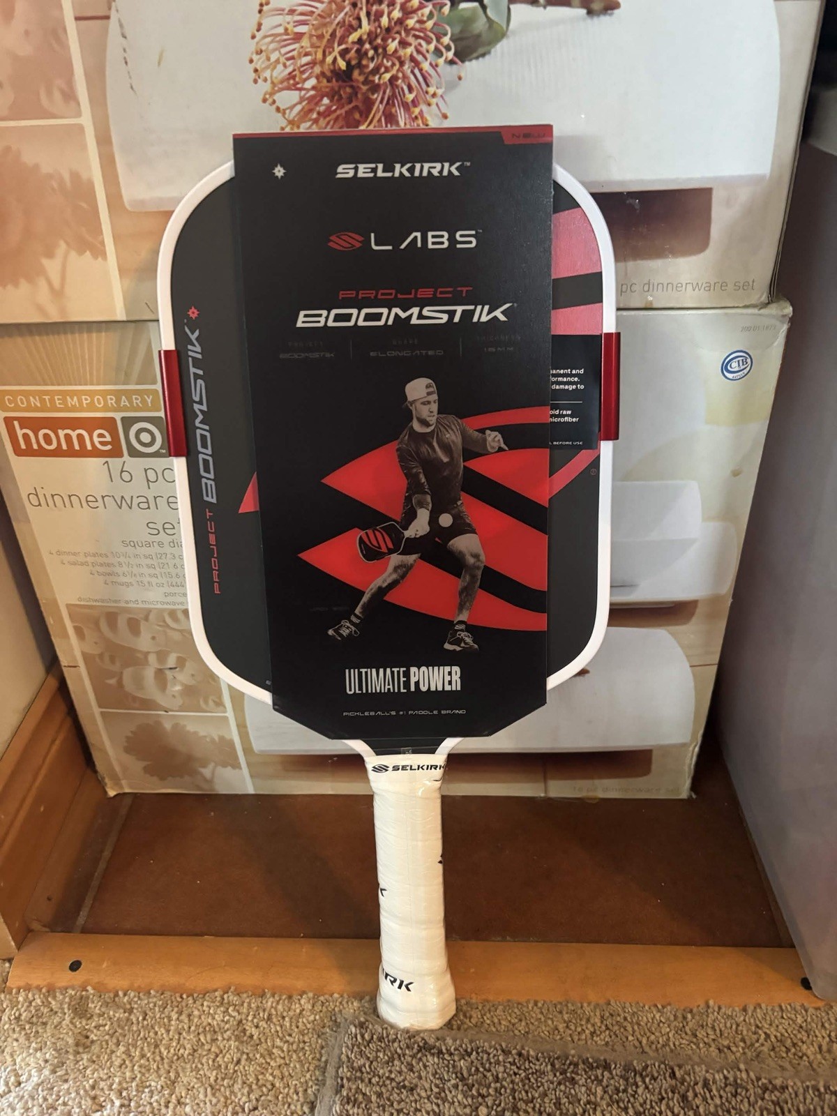 Selkirk LABS Project Boomstik Elongated Pickleball Paddle 16mm Black/Red NEW Selkirk LABS Project Boomstik Elongated Pickleball Paddle 16mm Black/Red NEW