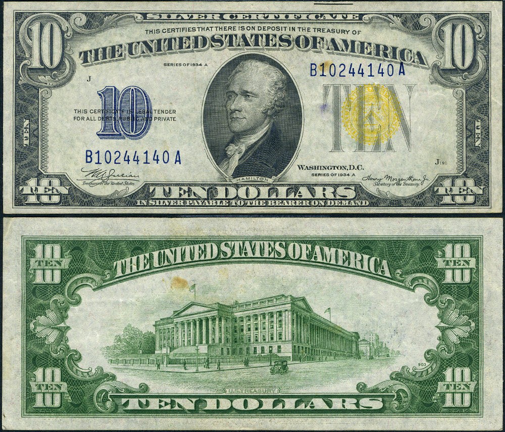 FR. 2309 $10 1934-A North Africa Note B-A Block XF+ - Spot