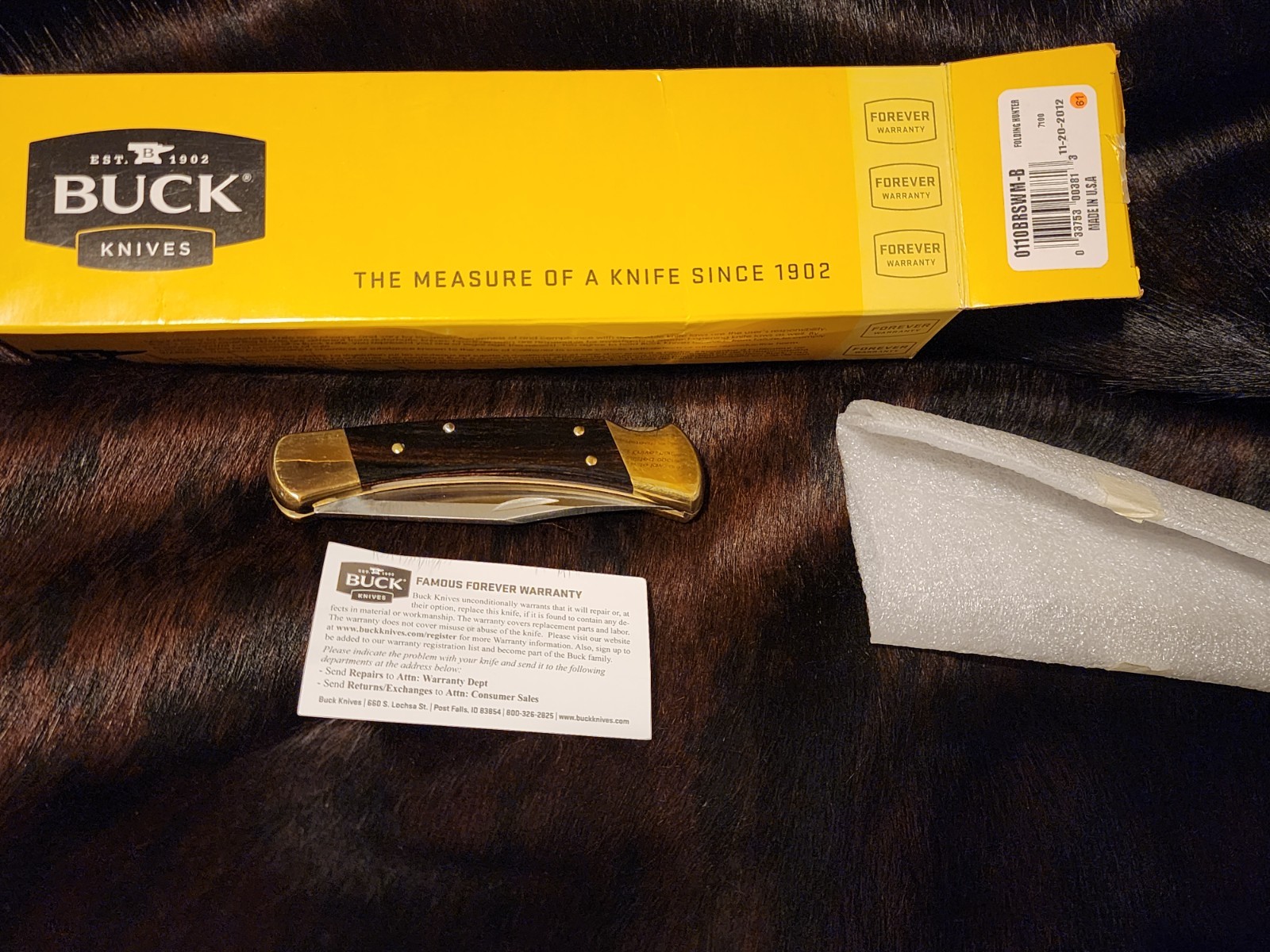 Buck 110 Made in USA Folder Made in 2012 0110BRSWM-B New in Box