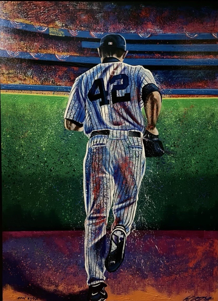 William Lopa Signed Limited Edition Mariano Rivera Hand Embellished Giclée 30x40