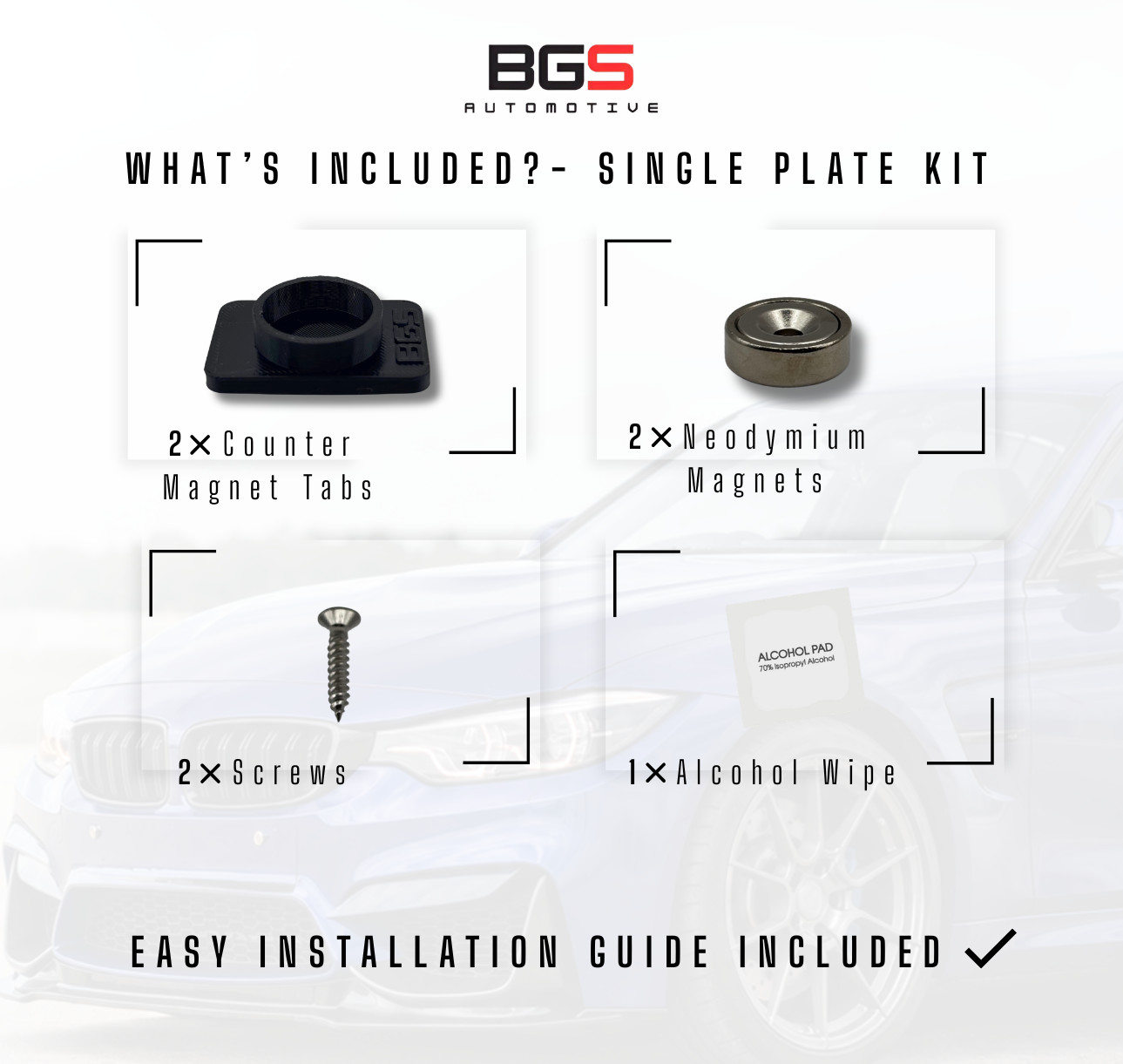 Magnetic Number Plate Holder Kit Quick Release Easy Install 