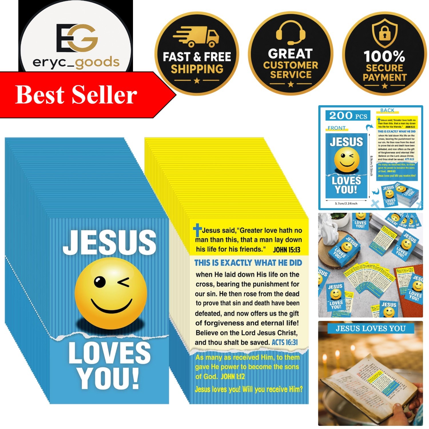 Versatile 200-Pc Salvation Cards KJV - Encourage and Inspire with Jesus\' Love