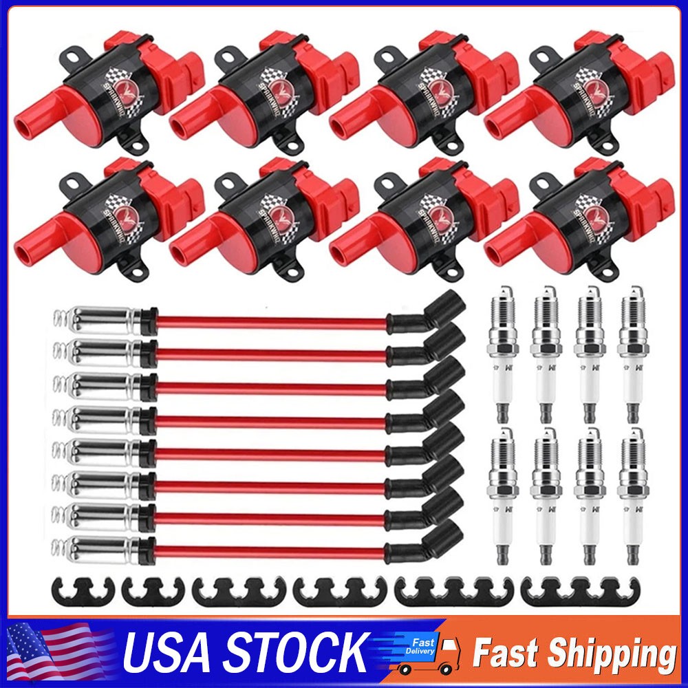 UF262 Tune Up Kit Ignition Coil & Spark Plug & Wire For Chevy GMC 4.8L 5.3L 6.0L