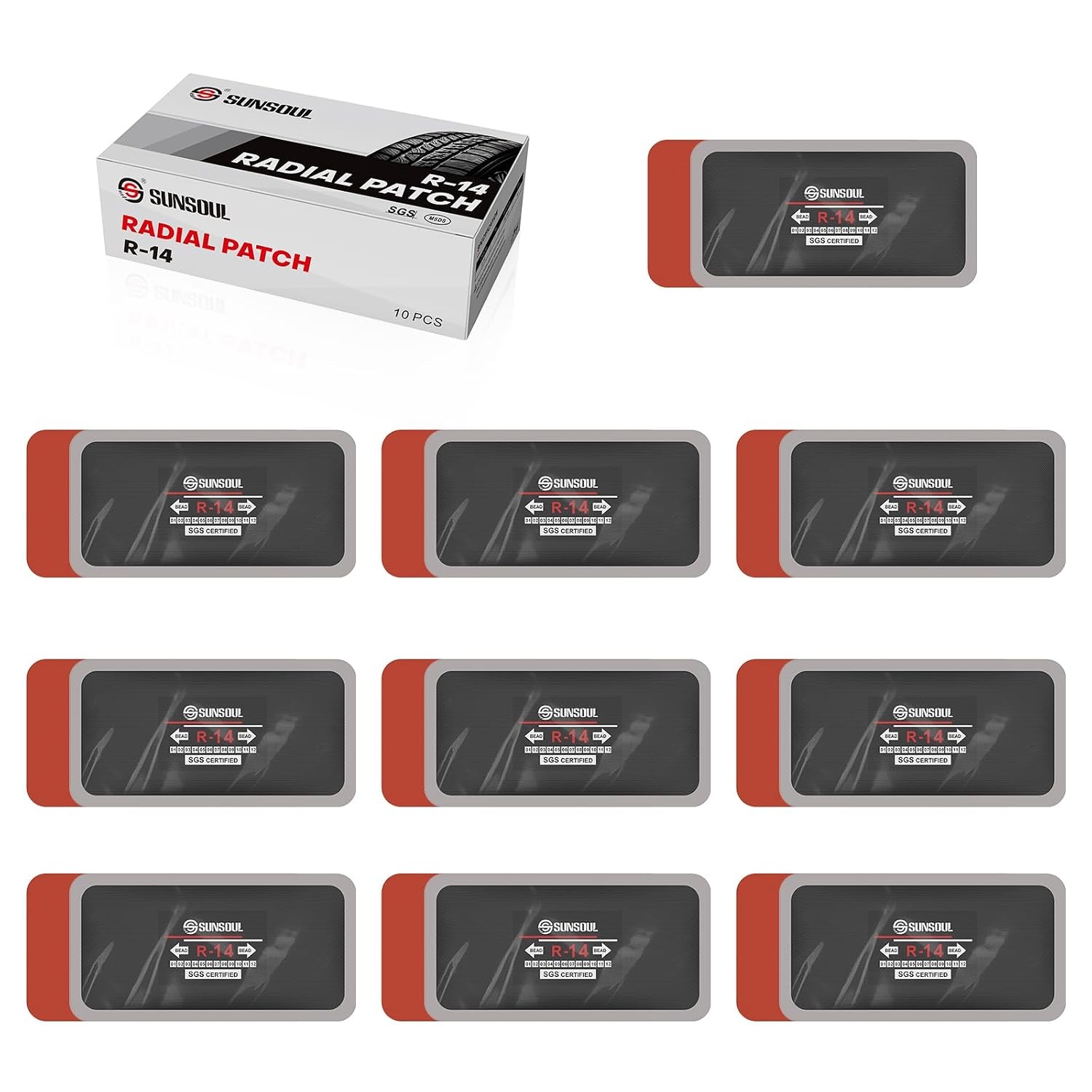 SUNSOUL 10Pcs Heavy Duty Tire Patches, 5.70\