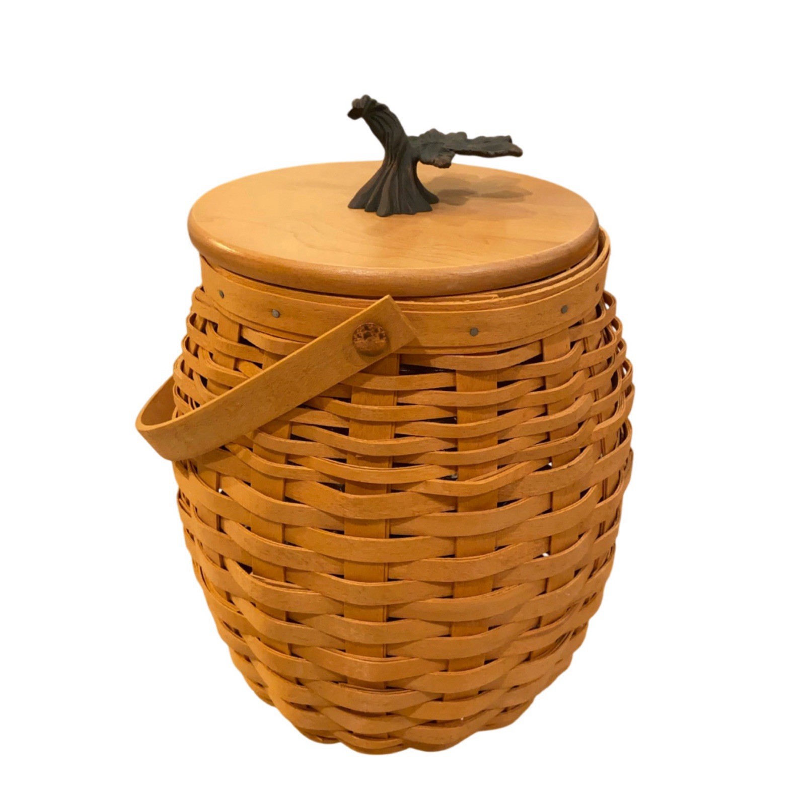 Longaberger Century October Fields pumpkin Basket Lid W/Leaf Finial & Protector Longaberger Century October Fields pumpkin Basket Lid W/Leaf Finial & Protector