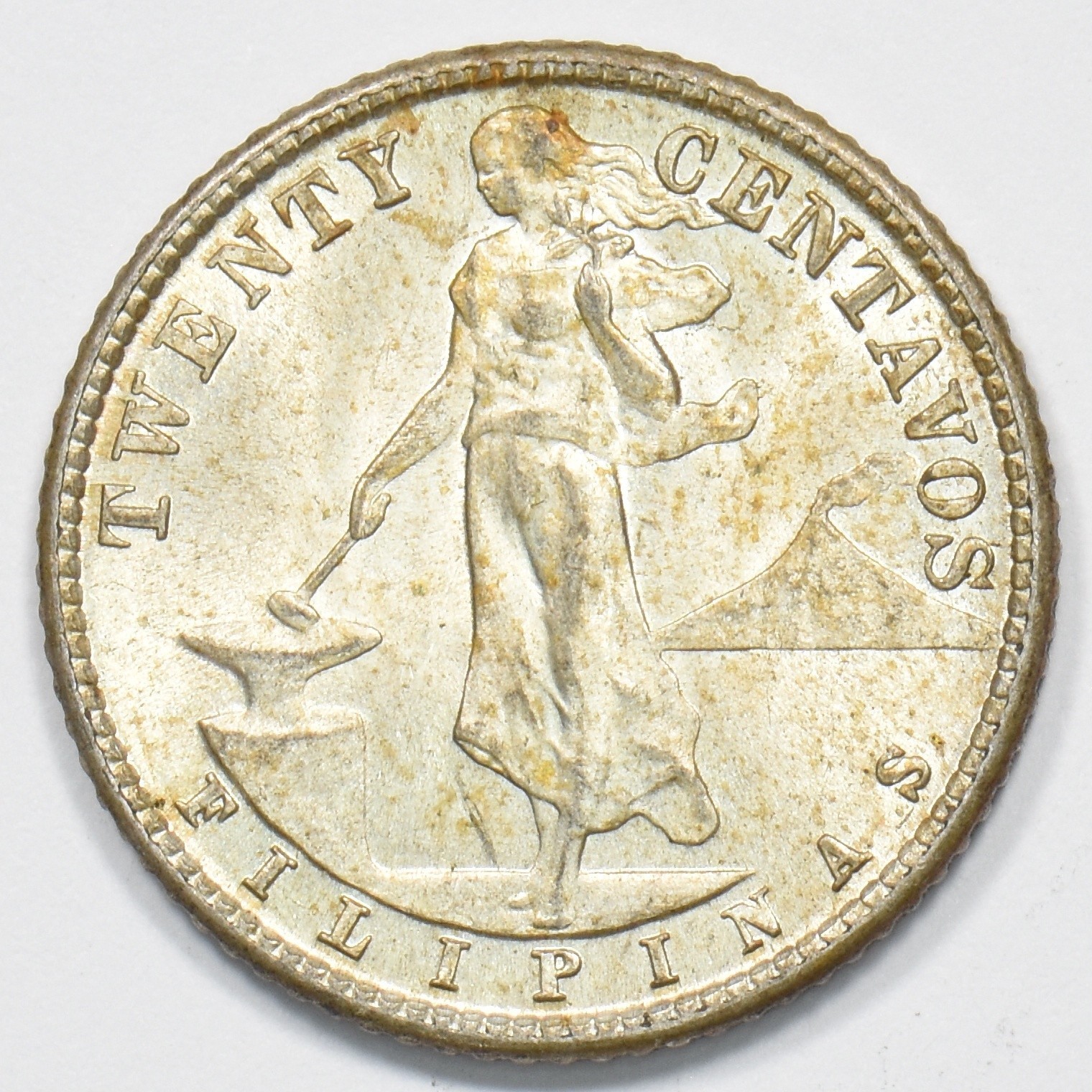 Philippines 1944-D Commonwealth 20 Centavos Silver P191174 Philippines 1944-D Commonwealth 20 Centavos Silver P191174