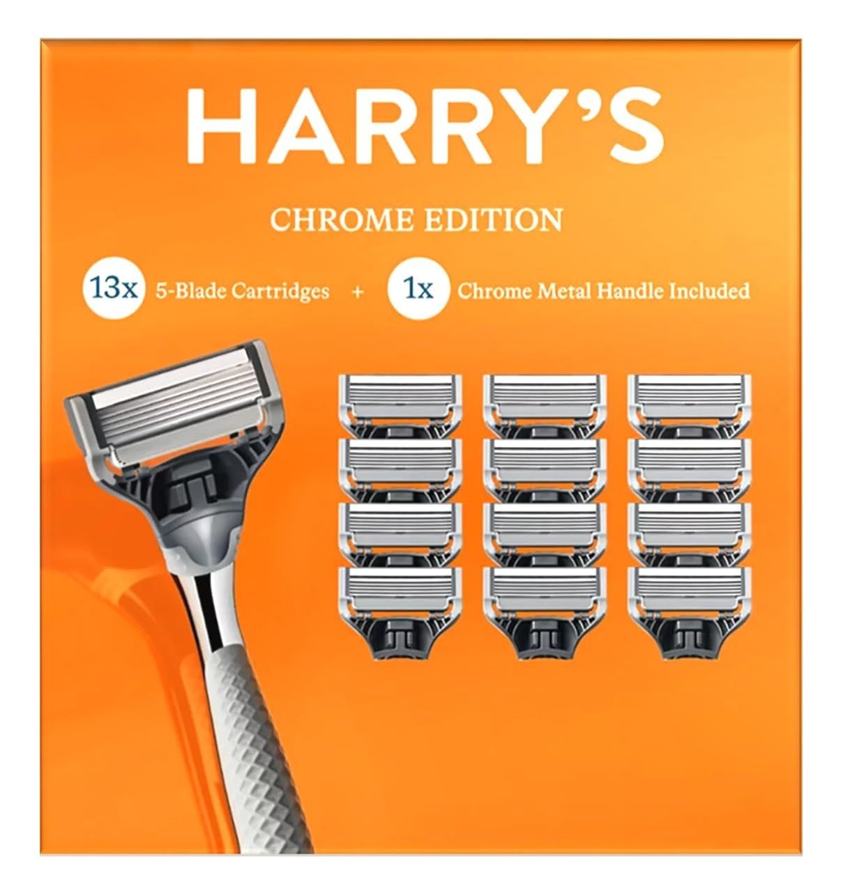 Harry\'s Chrome Edition Razor + (13) 5 Blade Cartridges Precision Trimmer