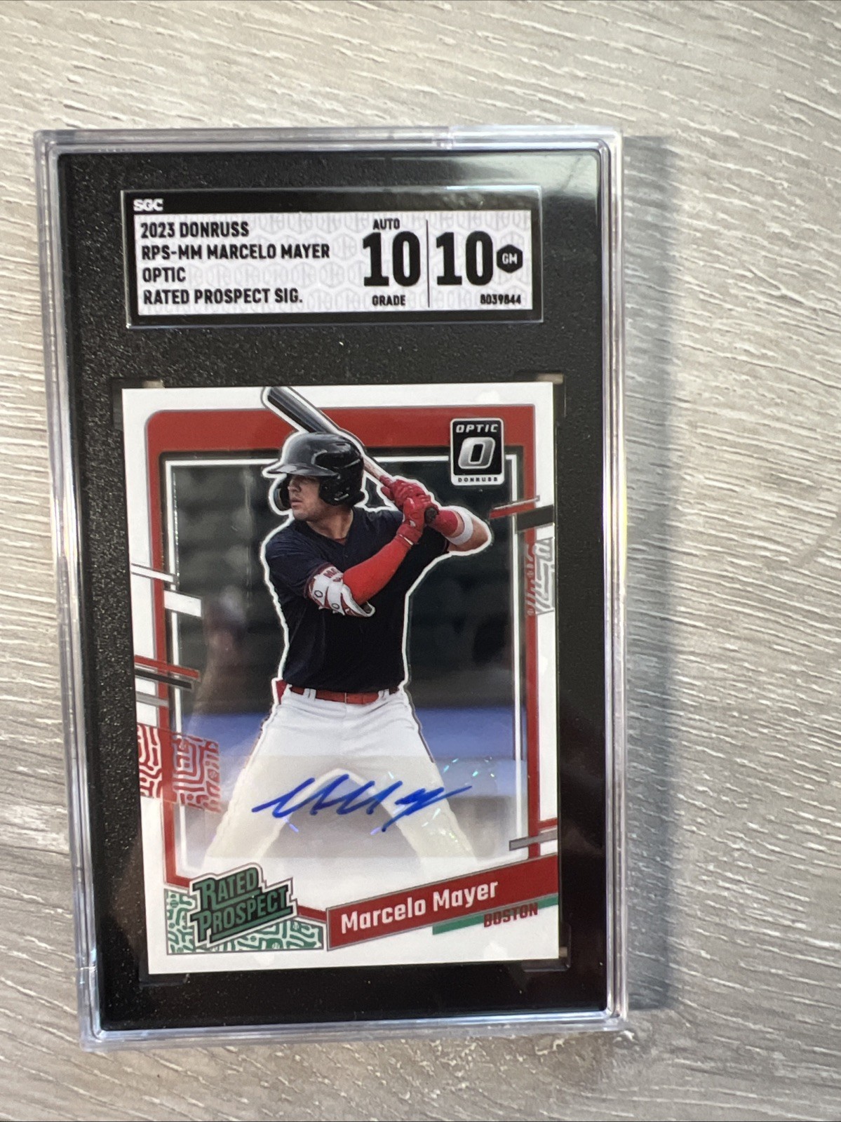 2023 Panini Donruss - Optic Rated Prospect Signatures Marcelo Mayer #RPS-MM (AU, 2023 Panini Donruss - Optic Rated Prospect Signatures Marcelo Mayer #RPS-MM (AU,