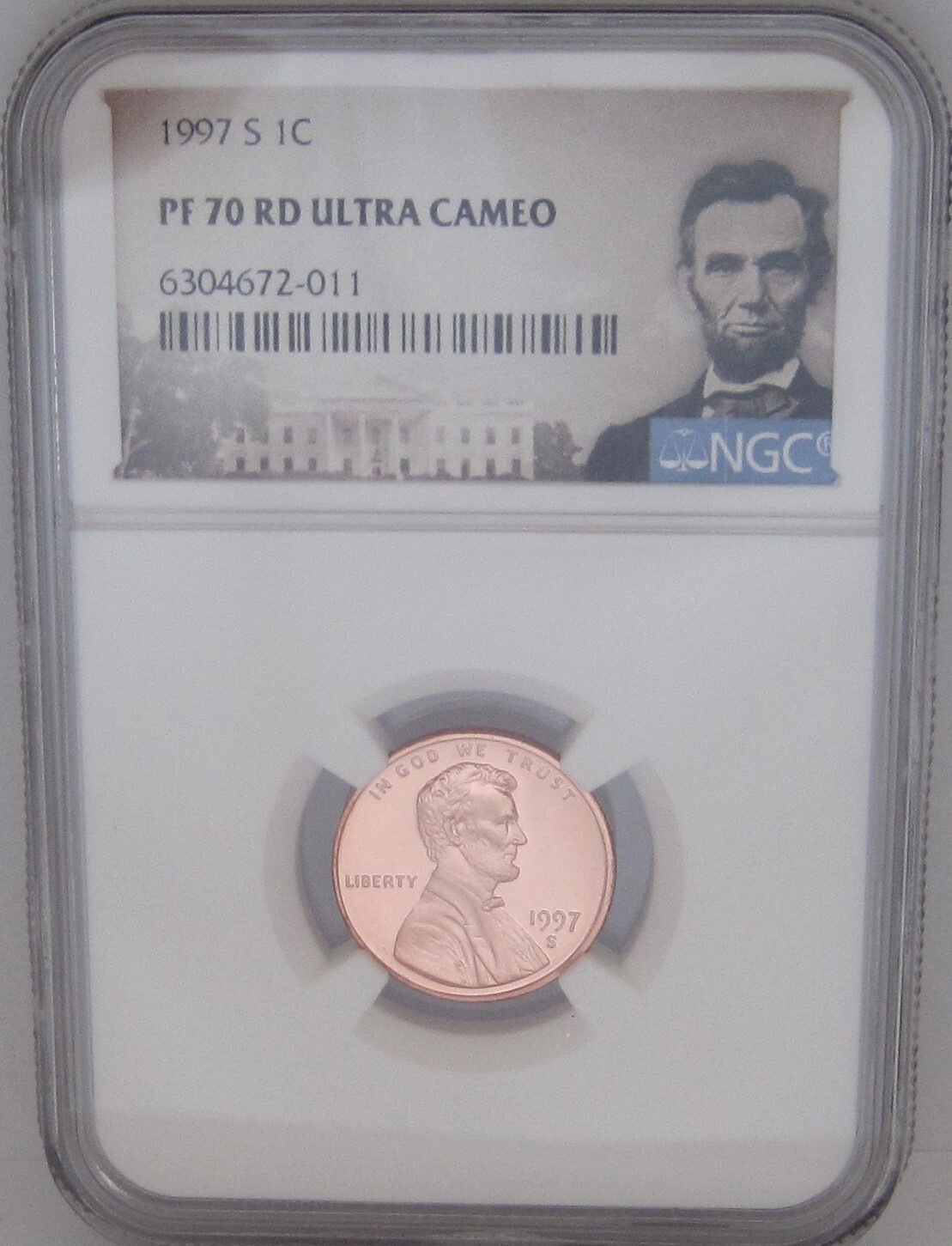 1997-S Lincoln Memorial Cent NGC PF70 RED ULTRA CAMEO = TOP GRADE PROOF