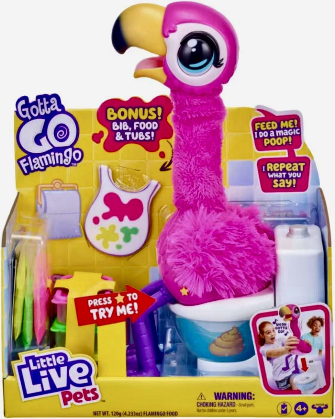 Little Live Pets Gotta Go Flamingo Interactive Plush Toy Pink Exclusive Set New