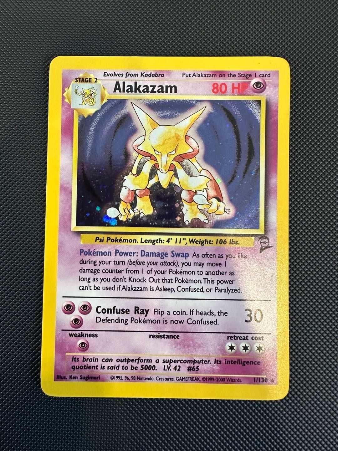 Pokemon Alakazam Base Set 2 Holo Rare 1/130 2000 Pokemon Alakazam Base Set 2 Holo Rare 1/130 2000