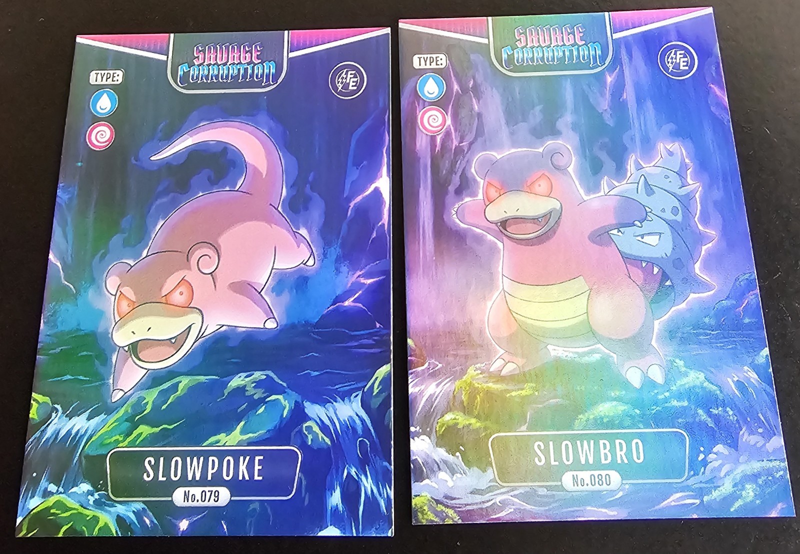 SLOWPOKE X SLOWBRO - POKEMON SAVAGE CORRUPTION FLASH EDITION 2026 CCG HOLO