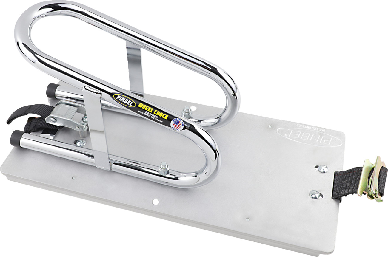 Pingel WC35EF Chrome 3-1/2 Inch Removable Series E-Track Wheel Chock