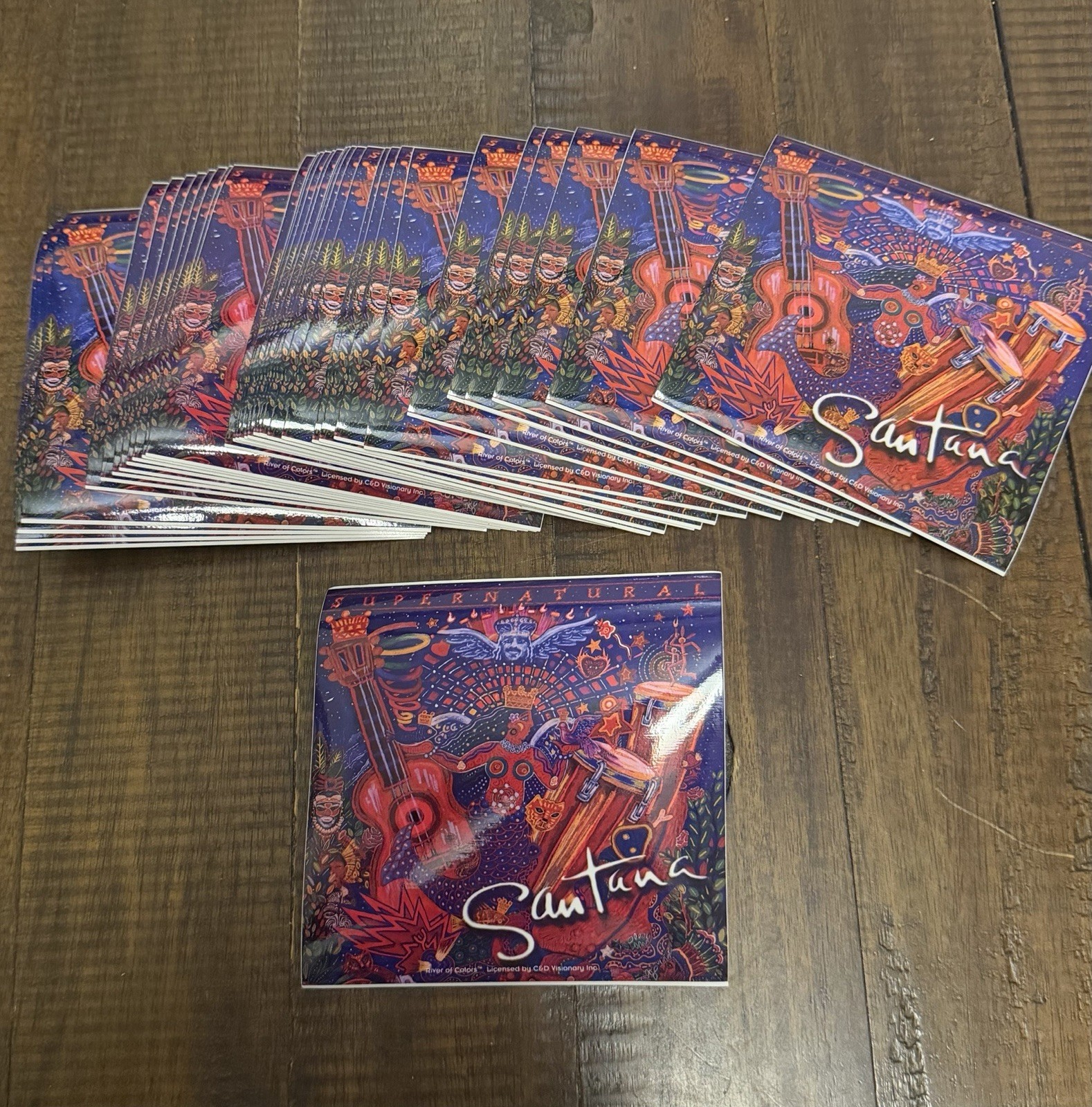 Vintage Carlos Santana Supernatural Sticker Lot Of 50 NOS