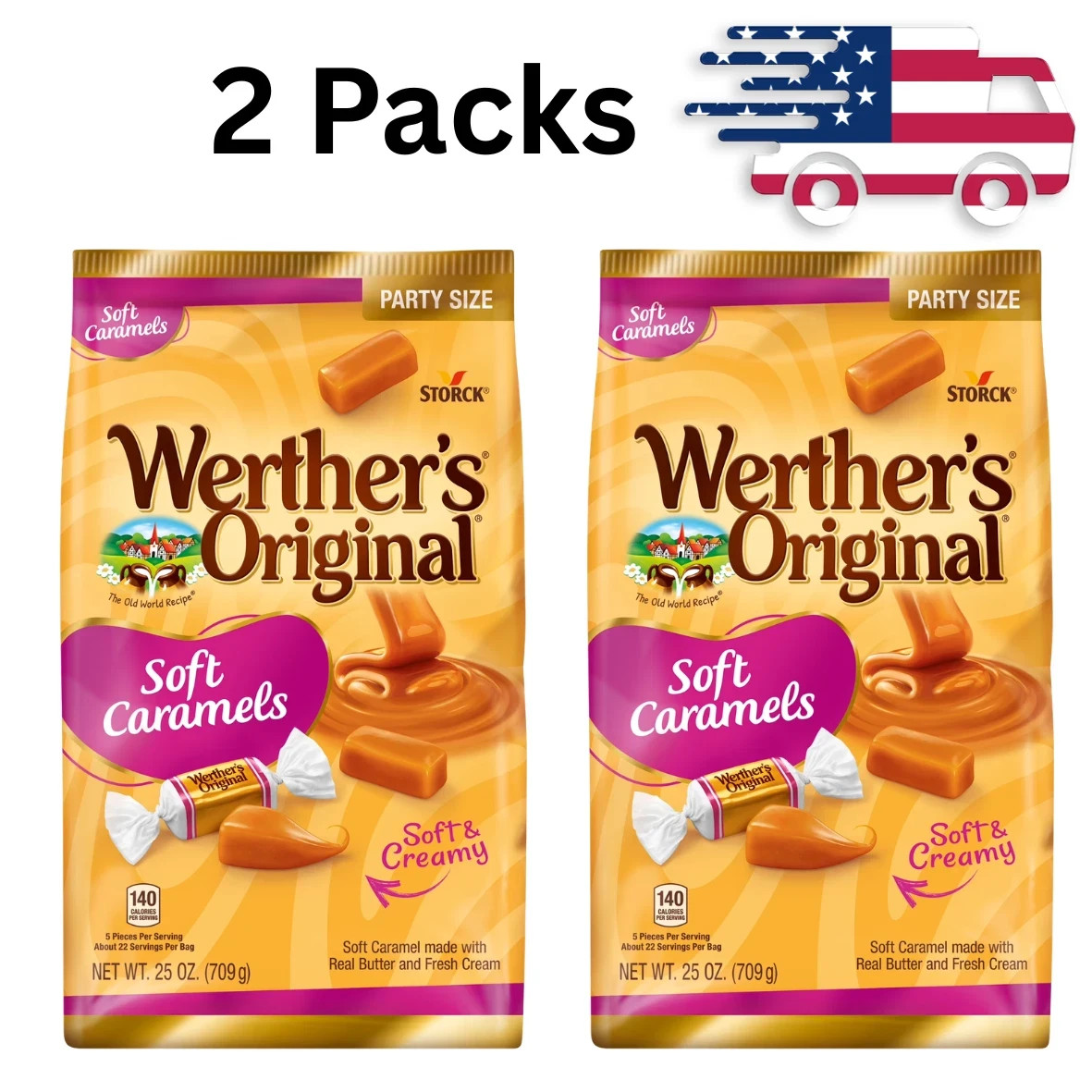 Werther\'s Original Soft Caramel Candy, 25 oz (2 Count)