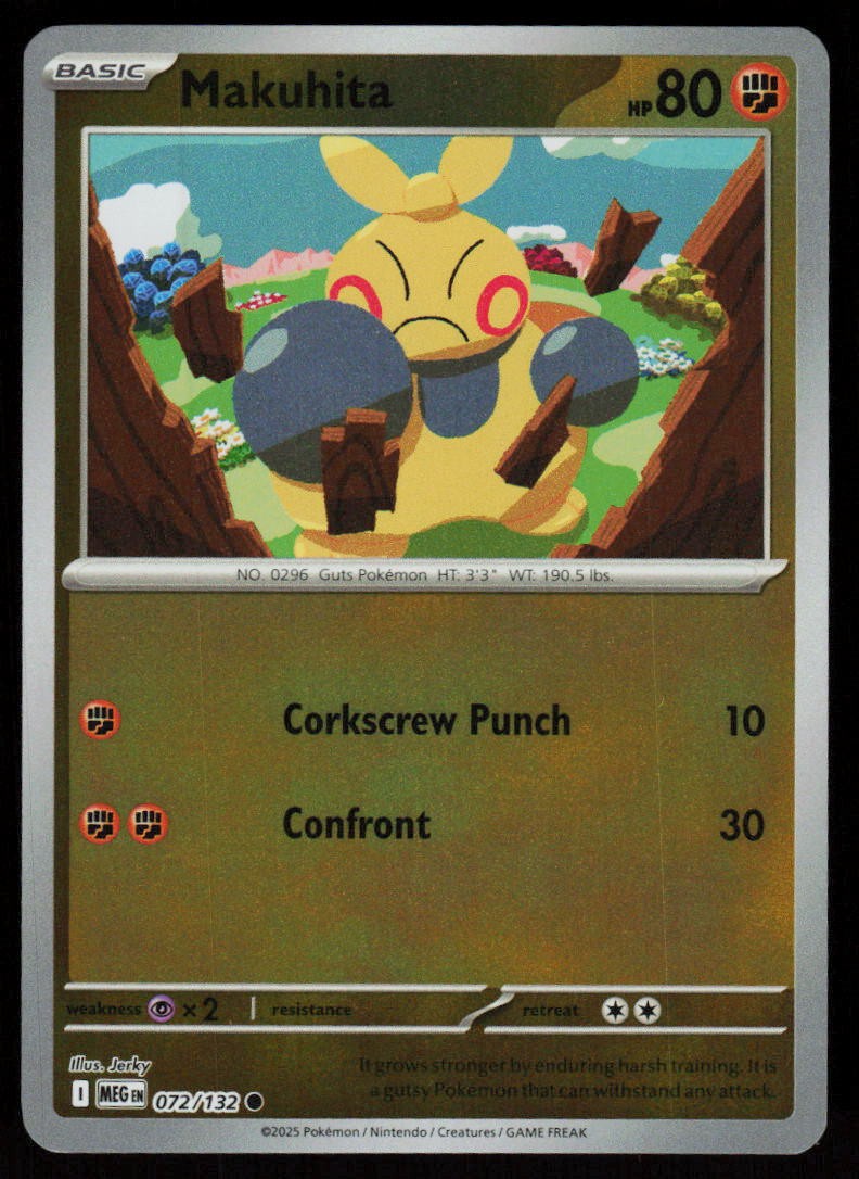 Makuhita 072/132 Common Mega Evolution Pokemon Reverse Holo Near Mint
