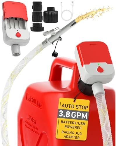 Fuel Transfer Pump, 3.8 GPM Auto-Stop Gas Can Pump, Universal Fit