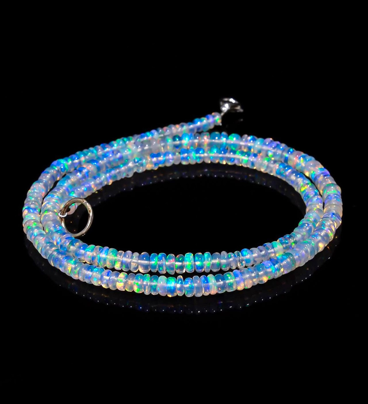 4-6MM AAA Grade Natural Ethiopian Opal Beaded Genuine Necklace For Men/Women