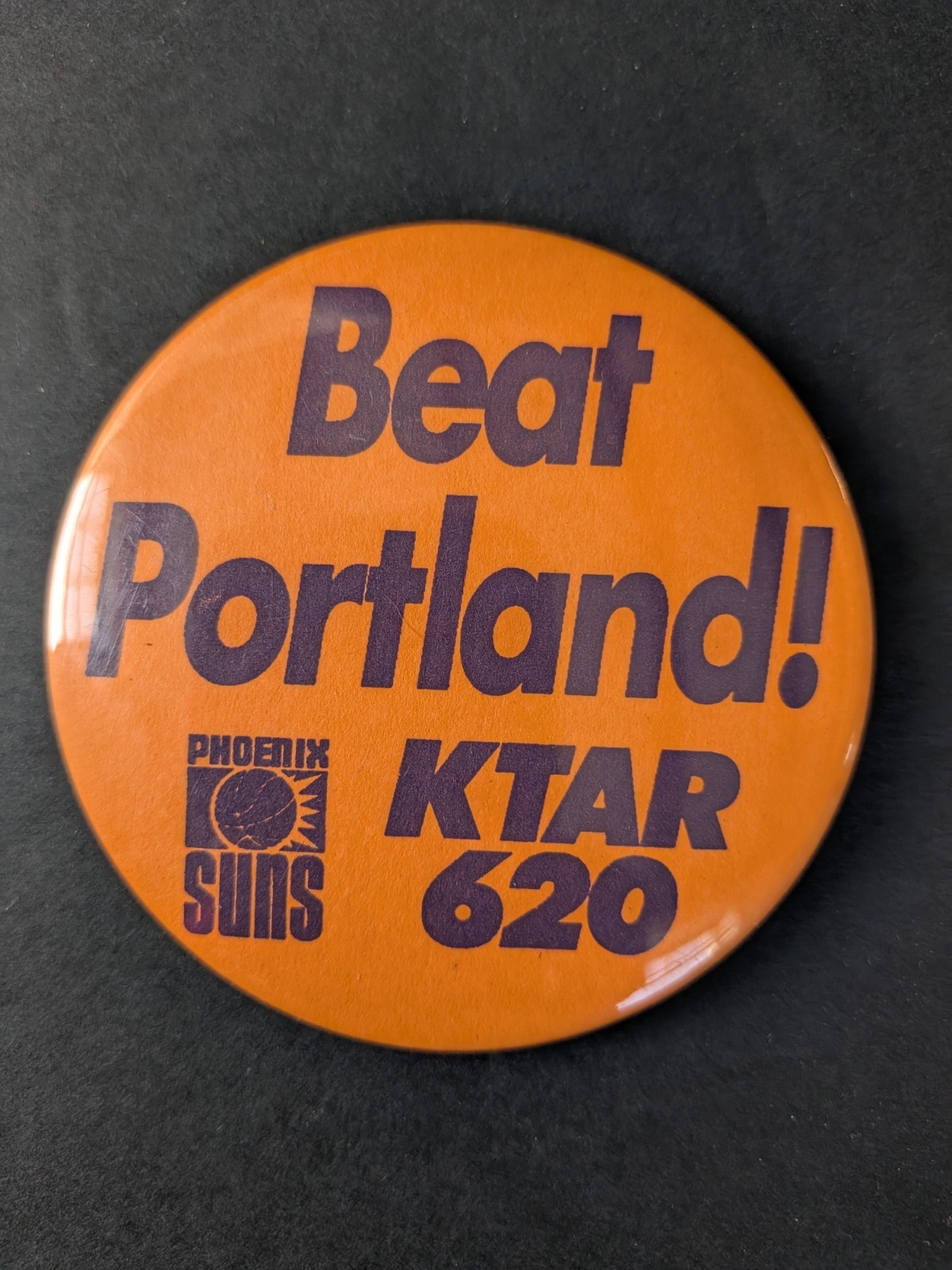 Vintage Phoenix Suns pin back button BEAT PORTLAND 3\ Vintage Phoenix Suns pin back button BEAT PORTLAND 3\
