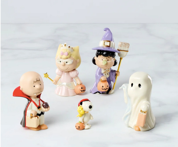 Lenox Halloween Peanuts Tricks & Treats Set/5 Snoopy Charlie Brown New 899490