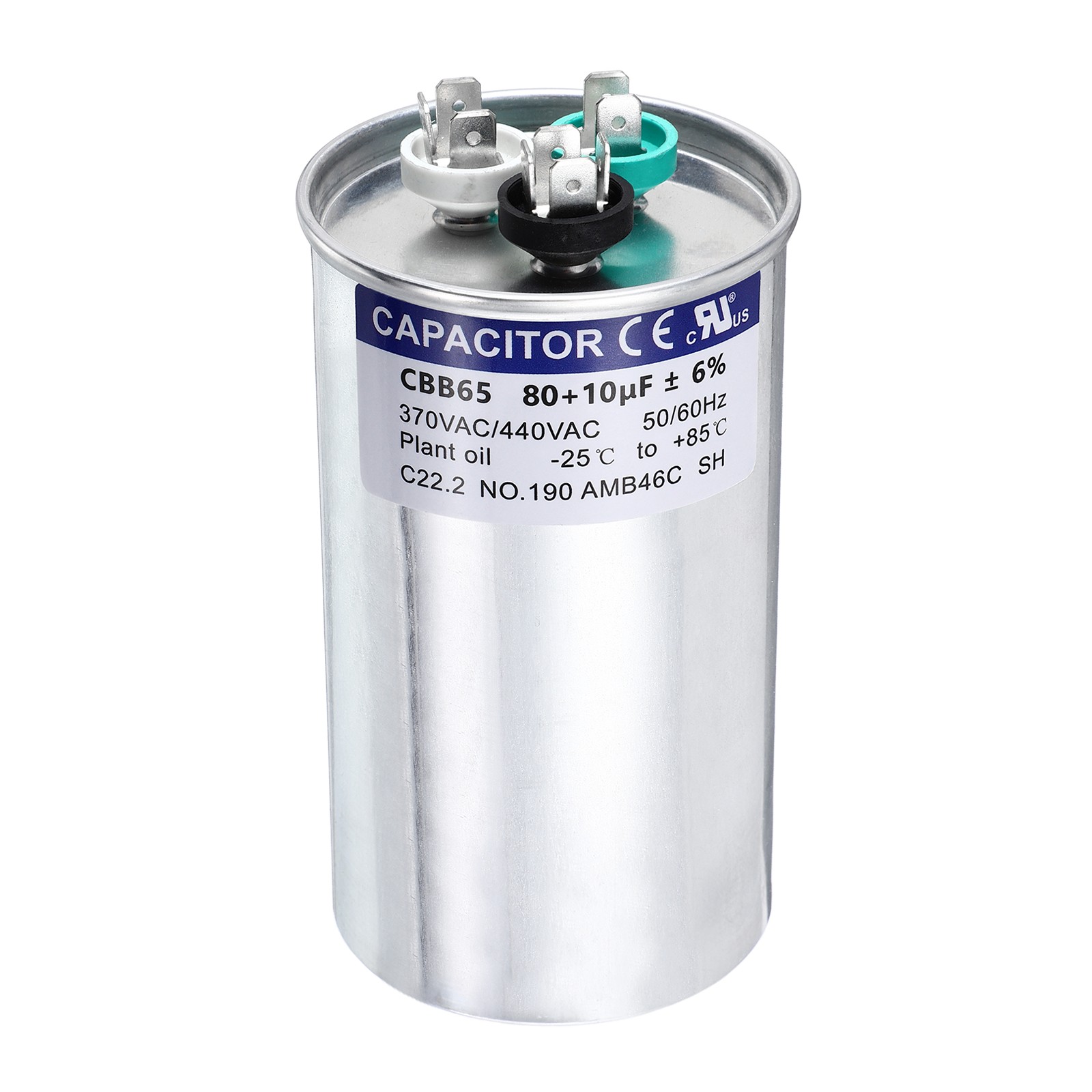 80+10MFD CBB65 Run Start Capacitor 80+10uF 370/440V Round AC Capacitor