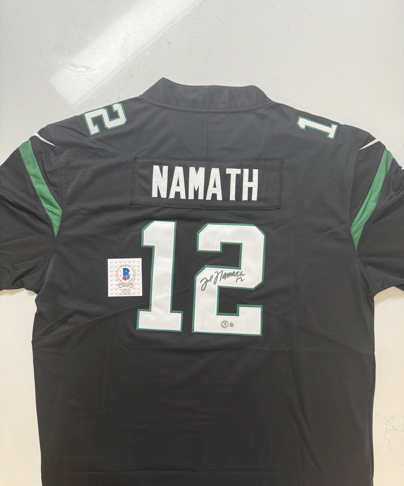 Joe Namath Signed New York Jets #12 NFL Jersey XL Football Original BAS COA