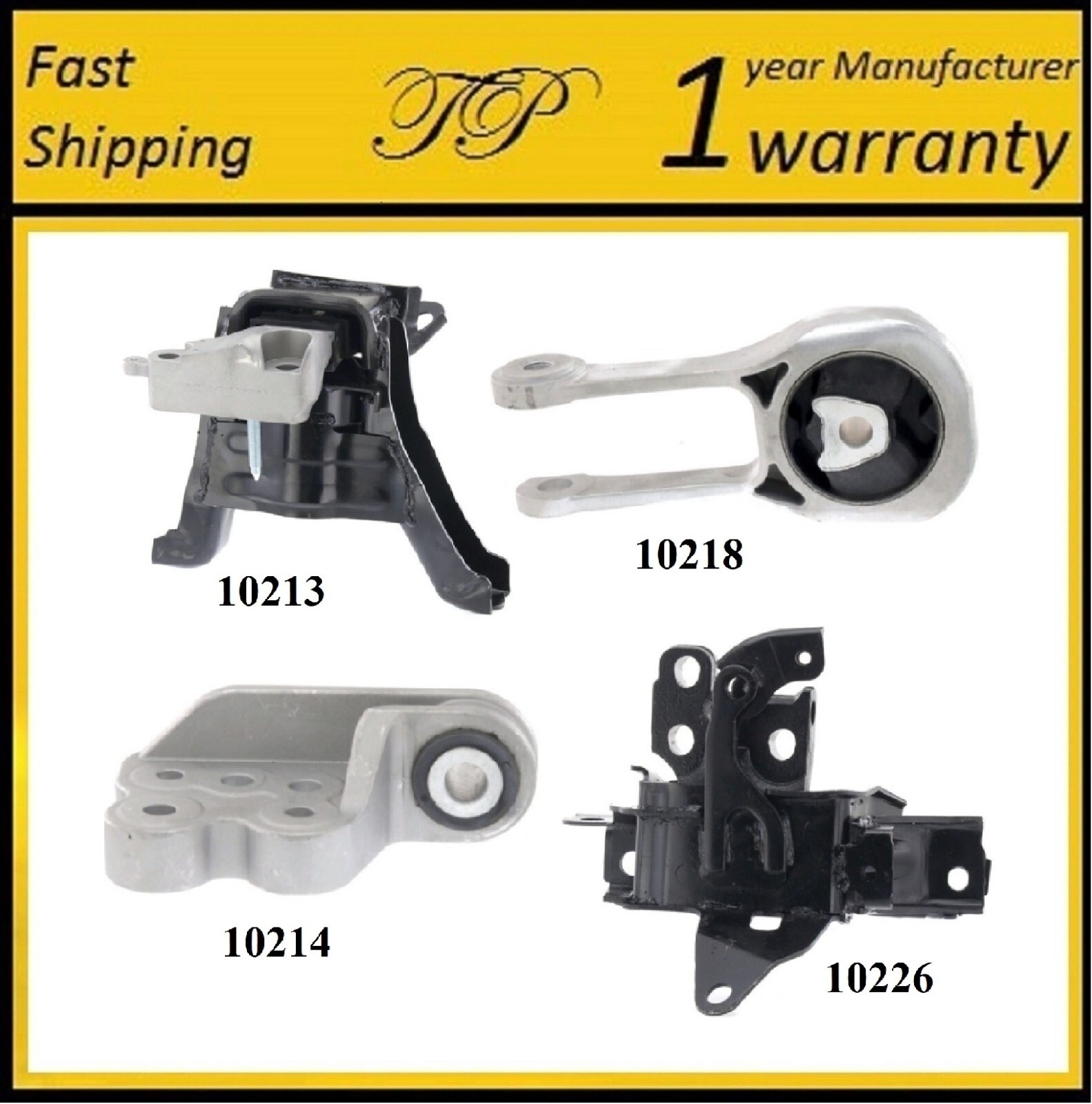 4PCS MOTOR & TRANS MOUNT FOR 2019-2021 TOYOTA COROLLA 2.0L - AUTO TRANS