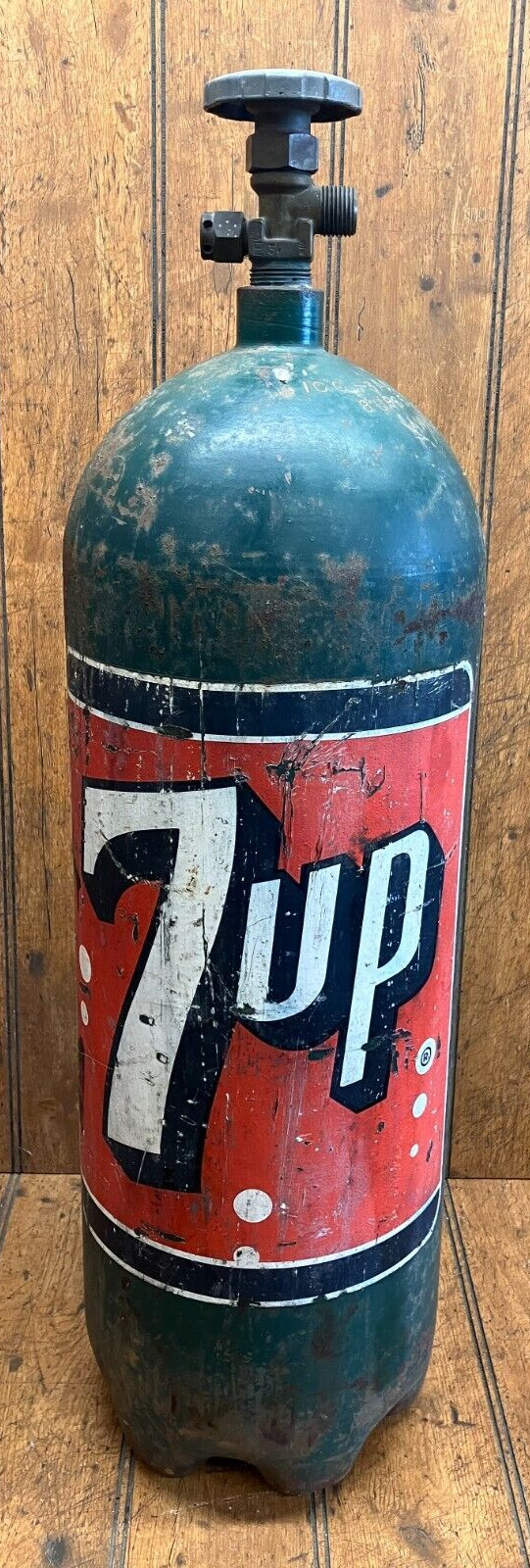 Vintage Empty 7 Up Soft Drink Soda Metal Restaurant Gas Cylinder Advertising Vintage Empty 7 Up Soft Drink Soda Metal Restaurant Gas Cylinder Advertising