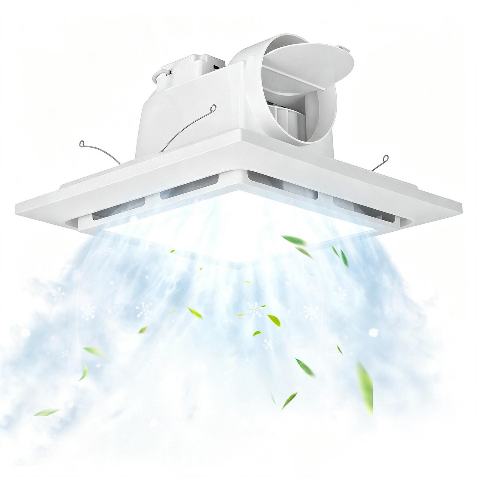 Bathroom Exhaust Fan With 6500K Light 165 CFM 1.5 Sone Ceiling Ventilation Fan