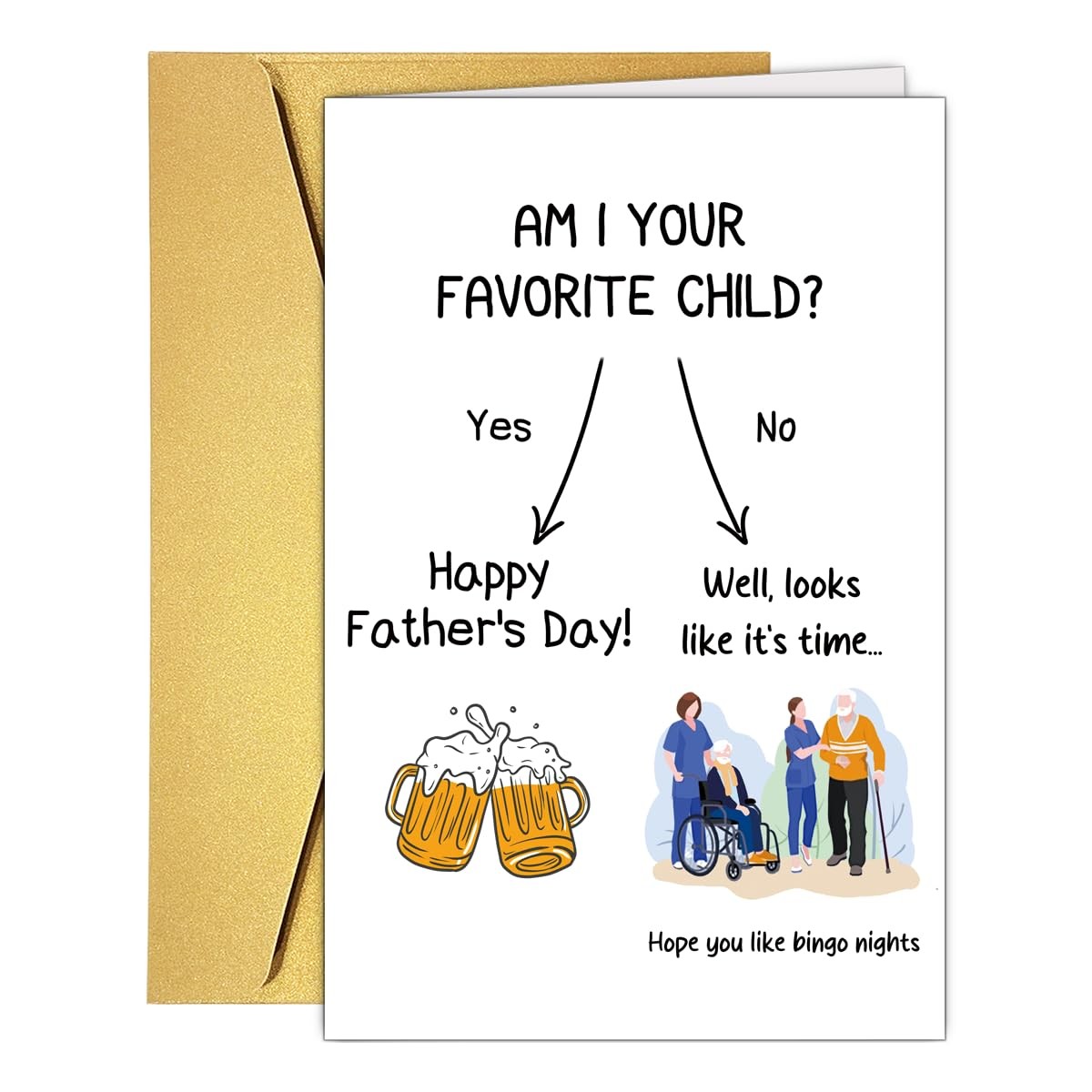 Bhiosng Funny Father\'s Day Card for Dad Stepdad 5.3 inches x 8 inches, #3