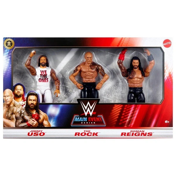 WWE Blood Line 3 Pack Rock, Jimmy Uso Roman Reigns 