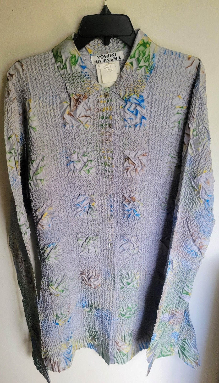 Yoshiki Hishinuma Vintage Japanese Crinkle Texture Tie Dye Blouse Size 2/Medium
