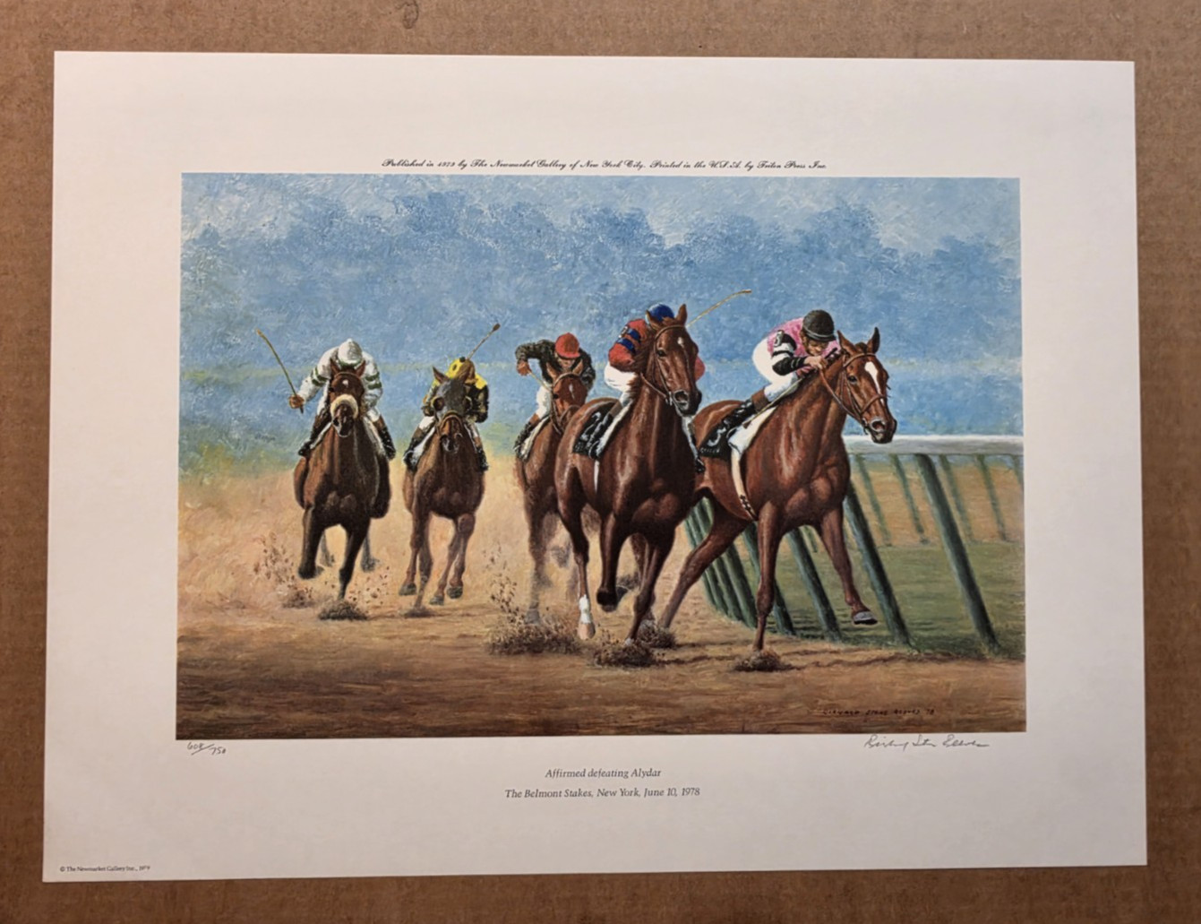 1979 Richard Stone Reeves Print, Affirmed vs. Alydar in Belmont Stakes, 608/750