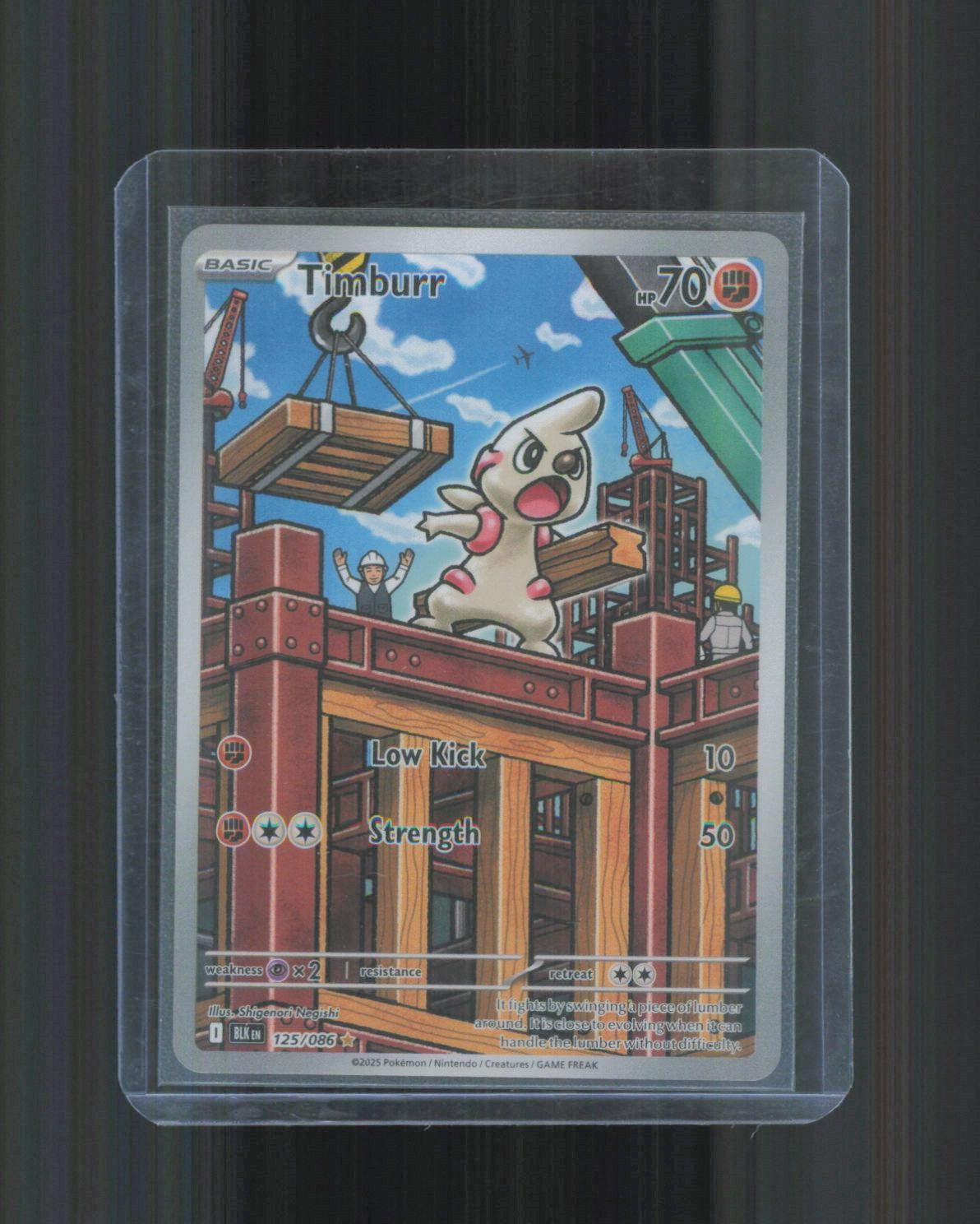 Timburr 125/086 Holo Illustration Rare Black Bolt Pokemon Near Mint