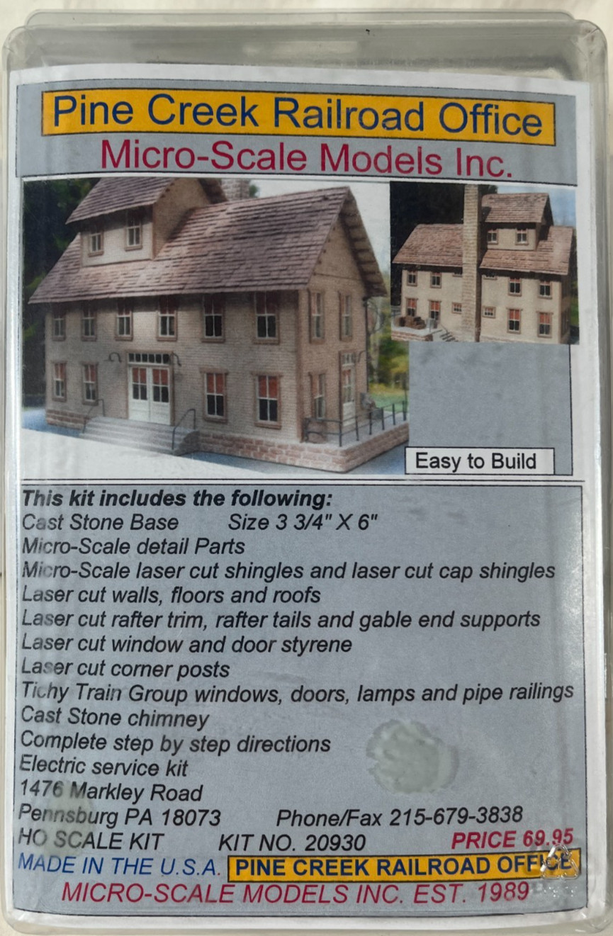 Micro-Scale Models 20930 HO Scale Pine Creek Railroad Office NEW Micro-Scale Models 20930 HO Scale Pine Creek Railroad Office NEW