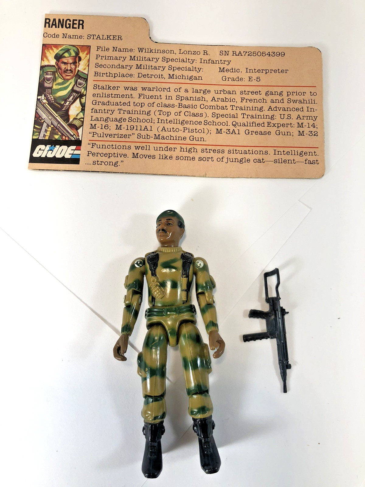 VINTAGE GI JOE ARAH STALKER V1 1982 COMPLETE WITH CARD HASBRO