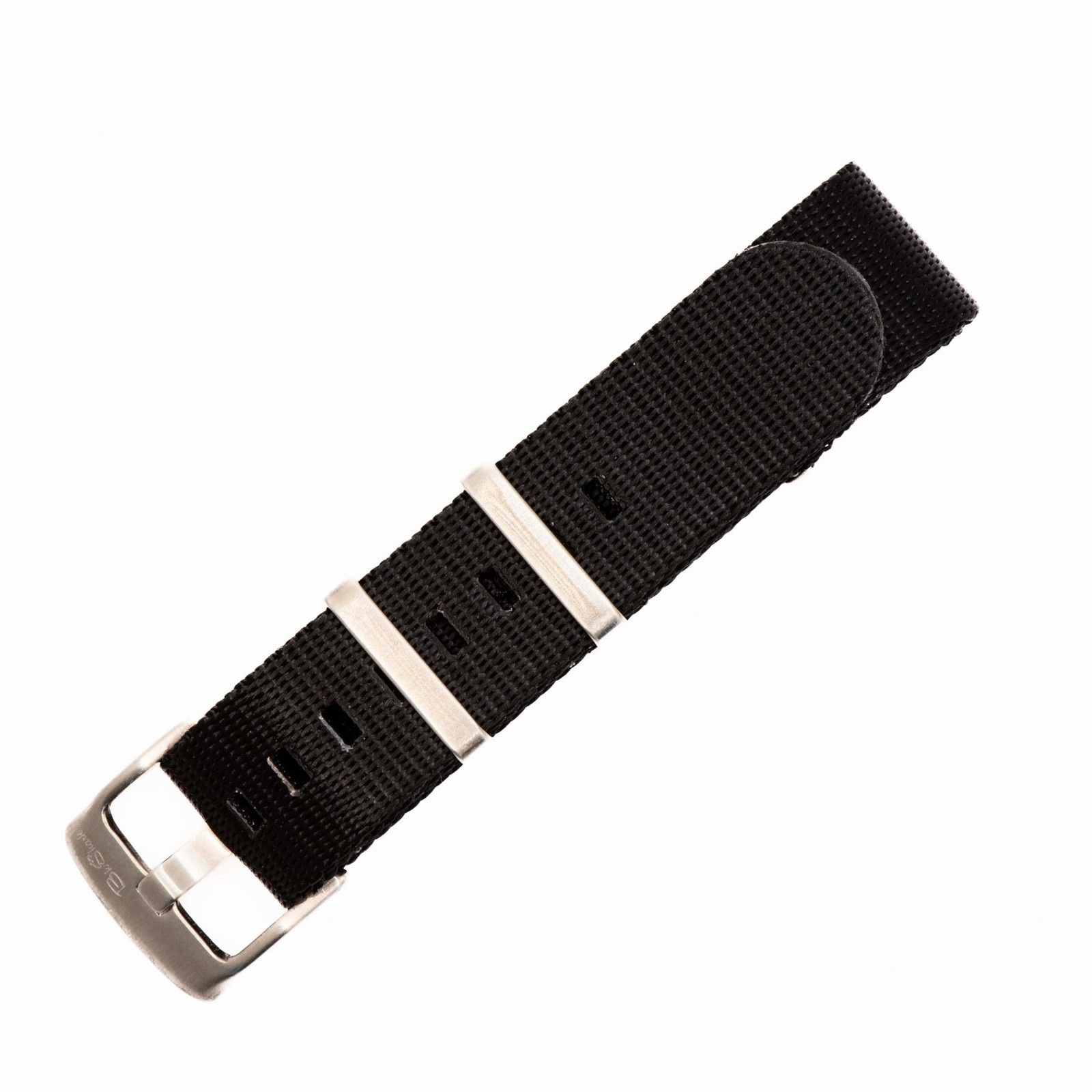 BluShark AlphaShark Rugged Nylon Military Style Watch Band Polished Buckle